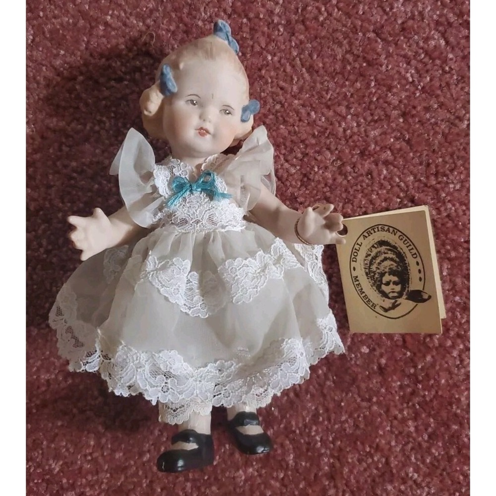 Artist Reproduction Heubach Elsbeth 7" All Porcelain Bisque‎ Doll